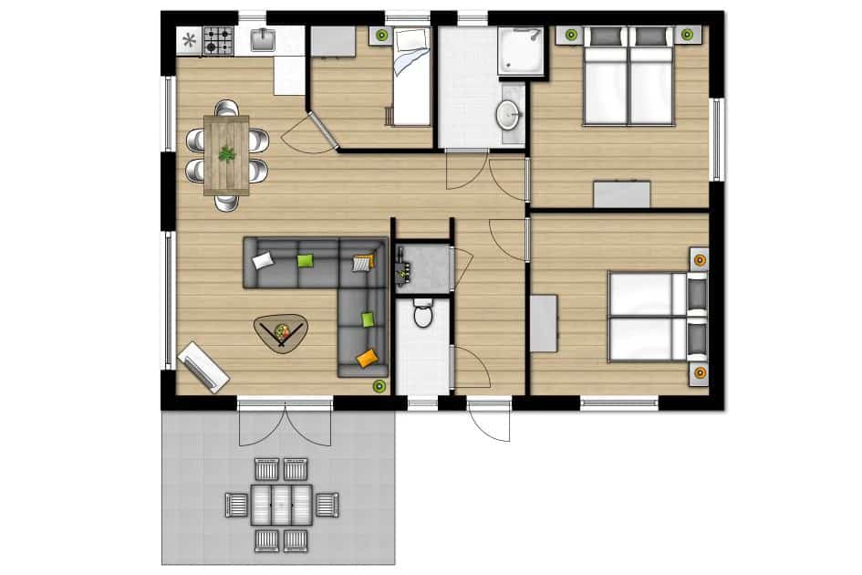 plattegrond chalet 6b roompot Plattegrond van Chalet 6B van Roompot