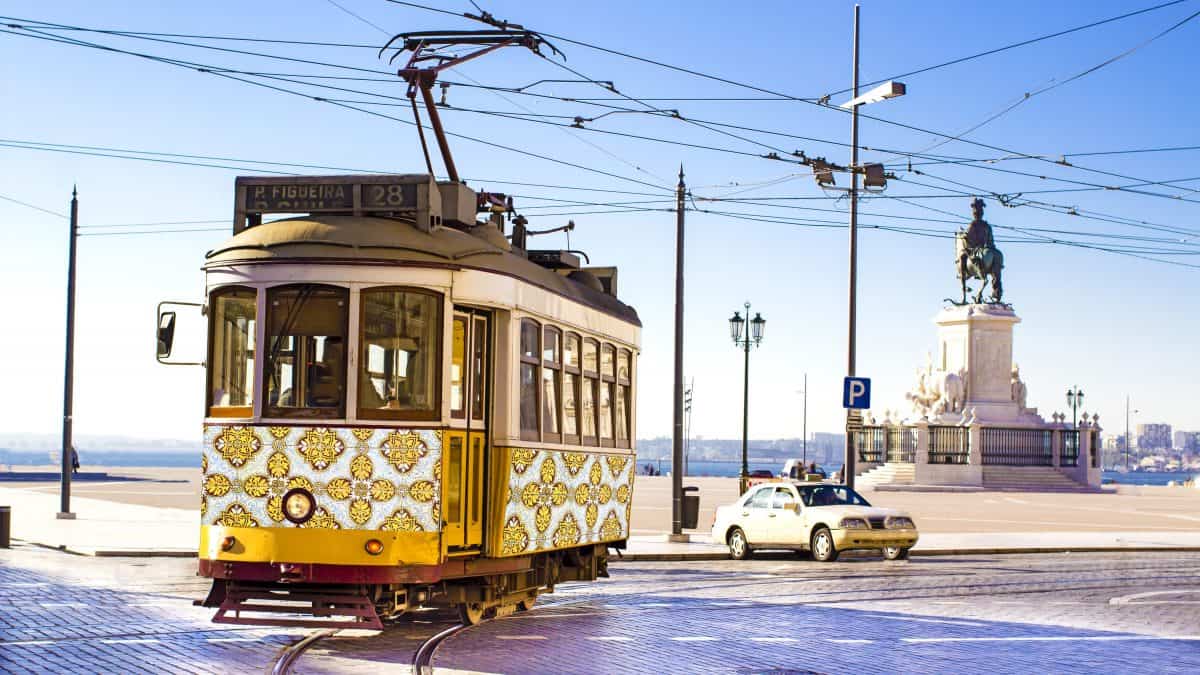 Tram in Lissabon, Portugal