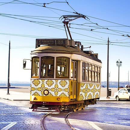 Tram in Lissabon, Portugal