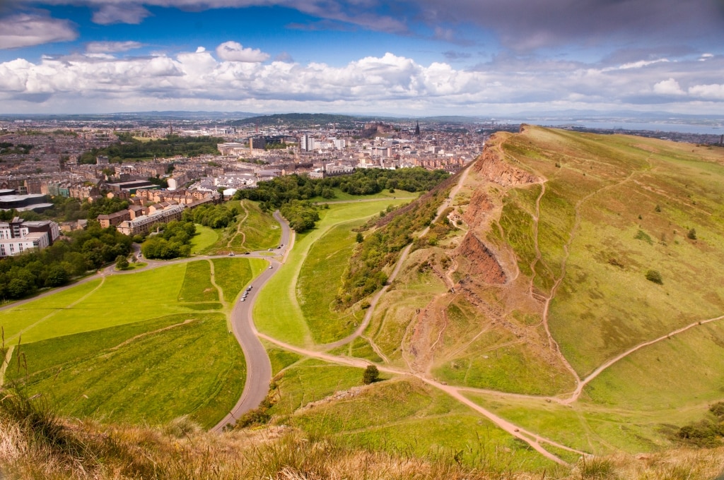uitzicht arthurs seat edinburgh schotland Uitzicht vanuit Arthur's Seat in Edinburg, Schotland