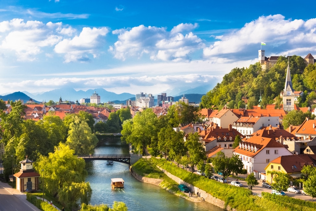 uitzicht over ljubljana slovenie Uitzicht over Ljubljana, Slovenië