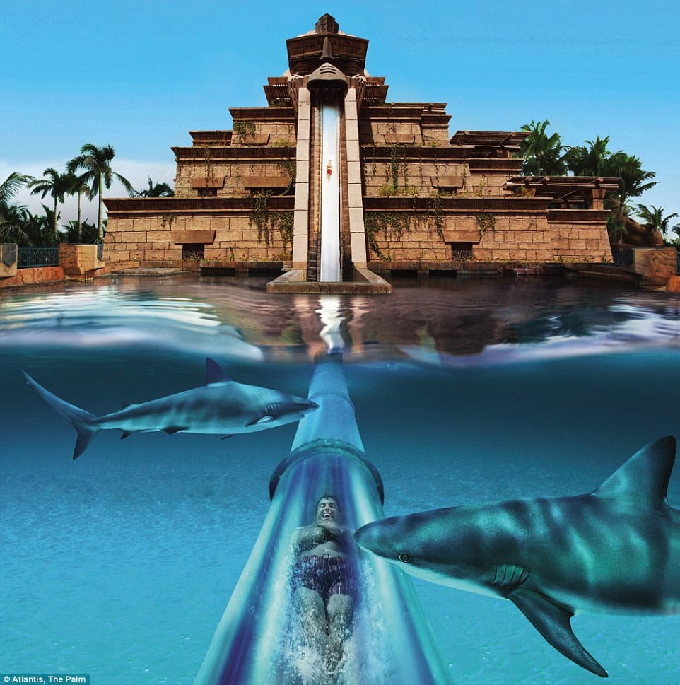 leap of faith atlantis the palm in dubai verenigde arabische emiraten Glijbaan van Leap of Faith in Atlantis The Palm in Dubai, Verenigde Arabische Emiraten