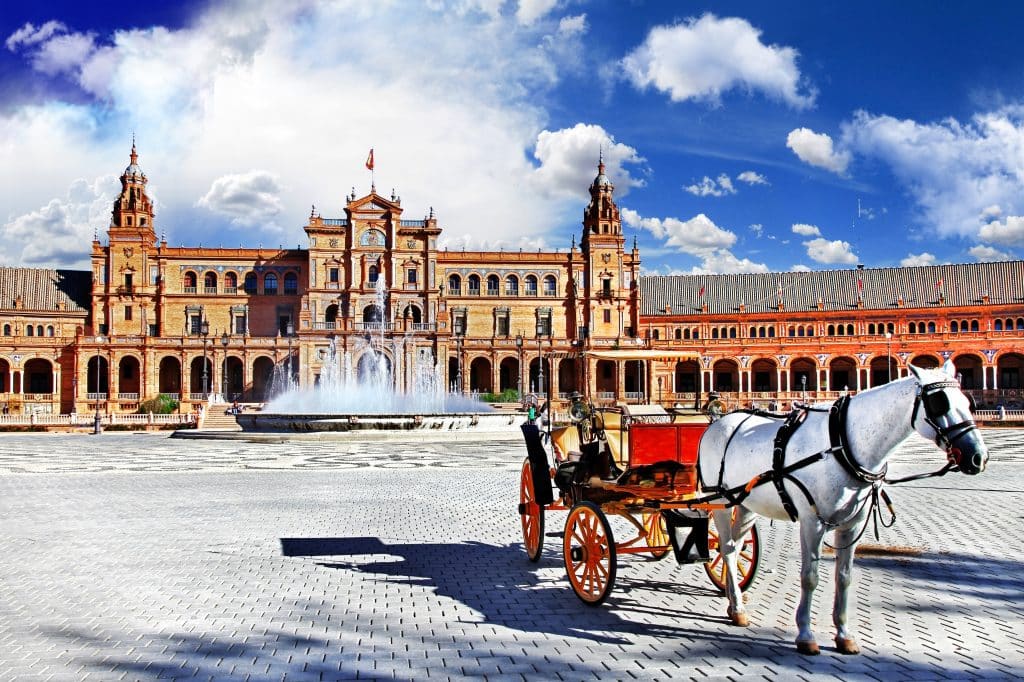 plaza de espana in sevilla spanje Plaza de Espana in Sevilla, Spanje