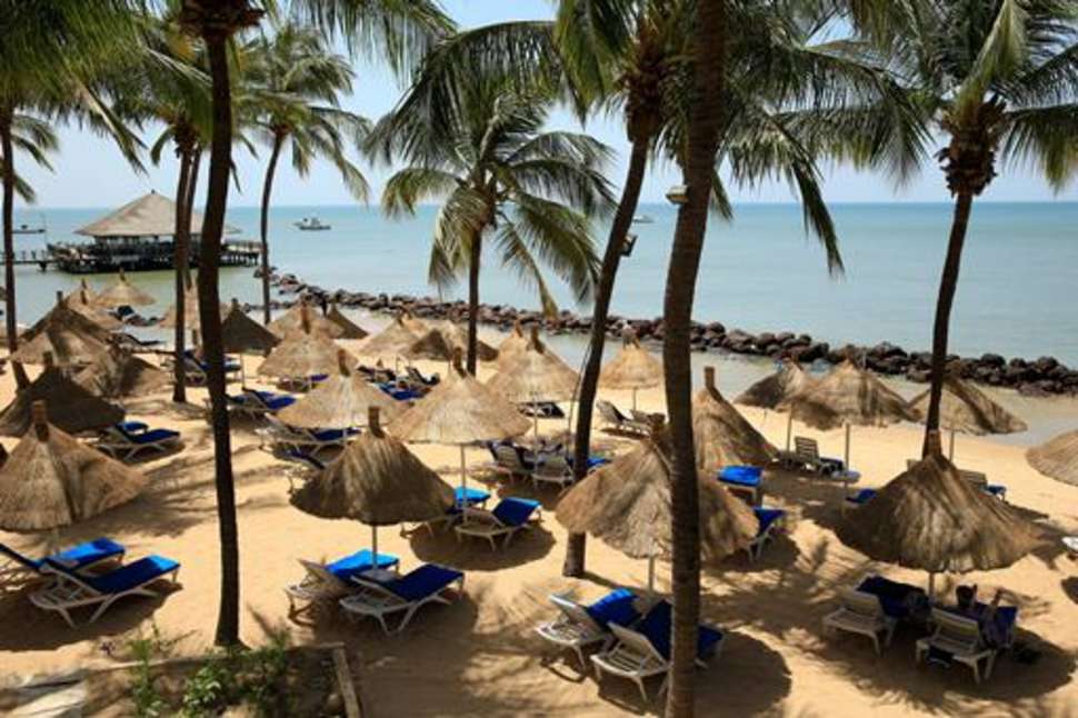strand palm beach in sali portudal senegal Strand van Palm Beach in Sali Portudal, Senegal