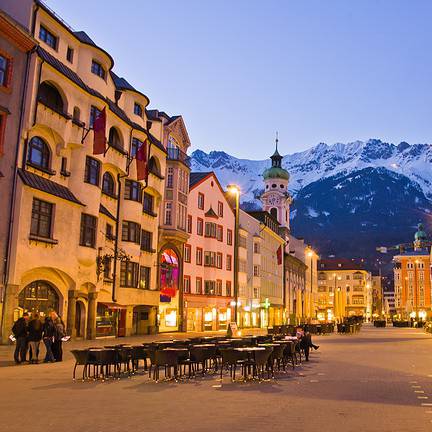 Uitzicht op de bergen in Innsbruck, Oostenrijk
