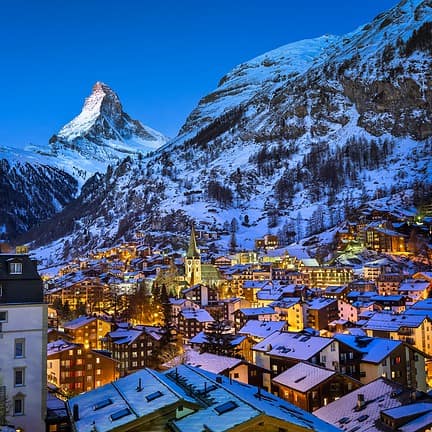 Zermatt valei en Matterhorn in Zwitserland