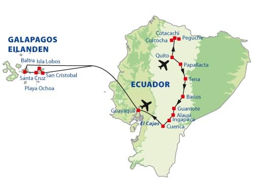 route rondreis ecuador galapagoseilanden Route rondreis Ecuador en de Galapagoseilanden