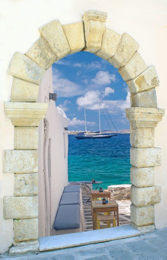 uitkijk op zee op skopelos griekenland Uitkijk op zee op Skopelos, Griekenland