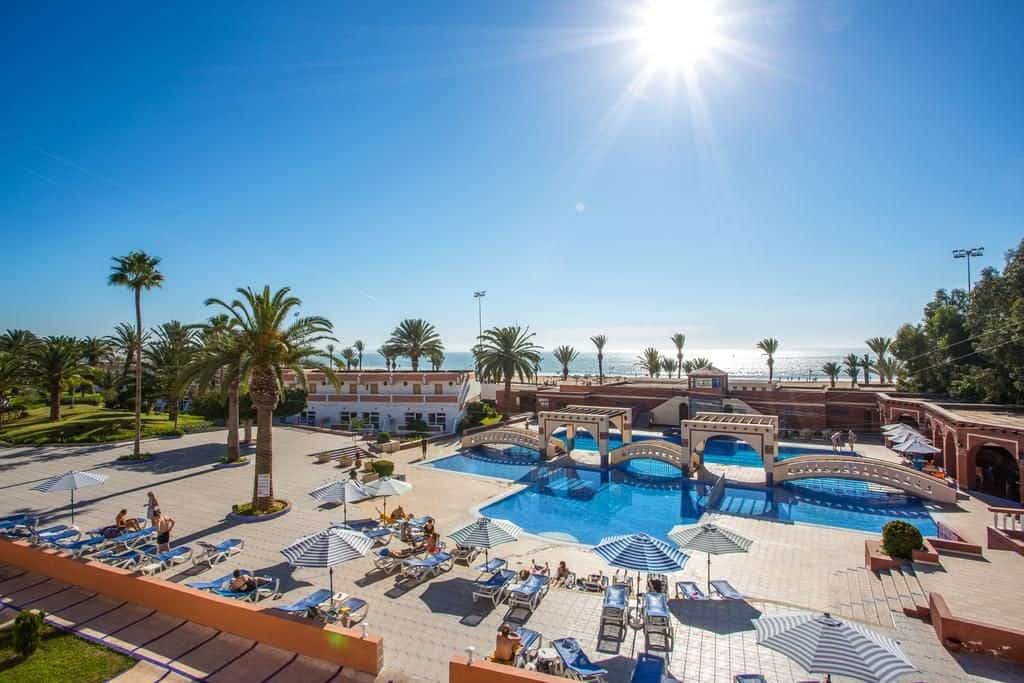 Uitzicht van Hotel Club Almoggar Garden Beach in Agadir, Marokko