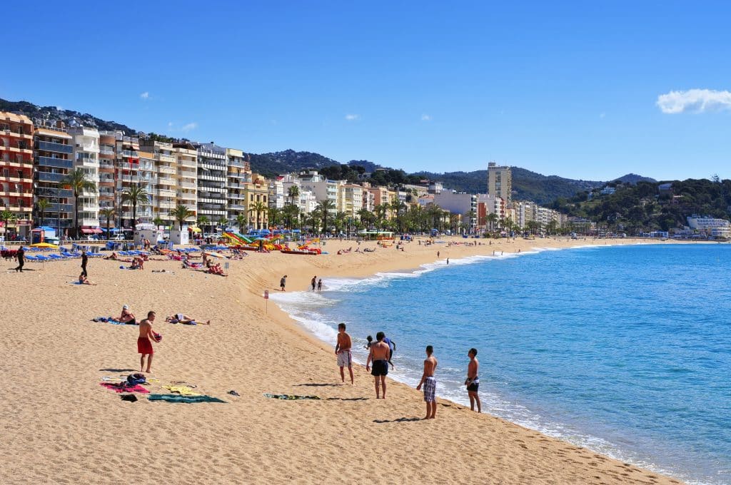 Platja de Lloret beach in Lloret de Mar, Costa Brava, Spanje
