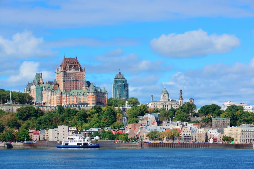 Uitzicht over de skyline van Quebec, Canada
