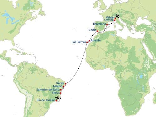costa favolosa rio de janeiro brazilie Dagprogramma cruise Italië naar Brazilië