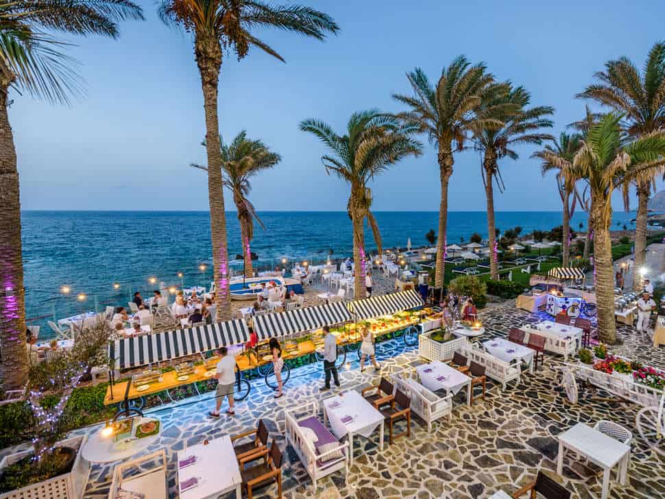 Dineren bij het Radisson Blu Beach Resort in Milatos, Kreta