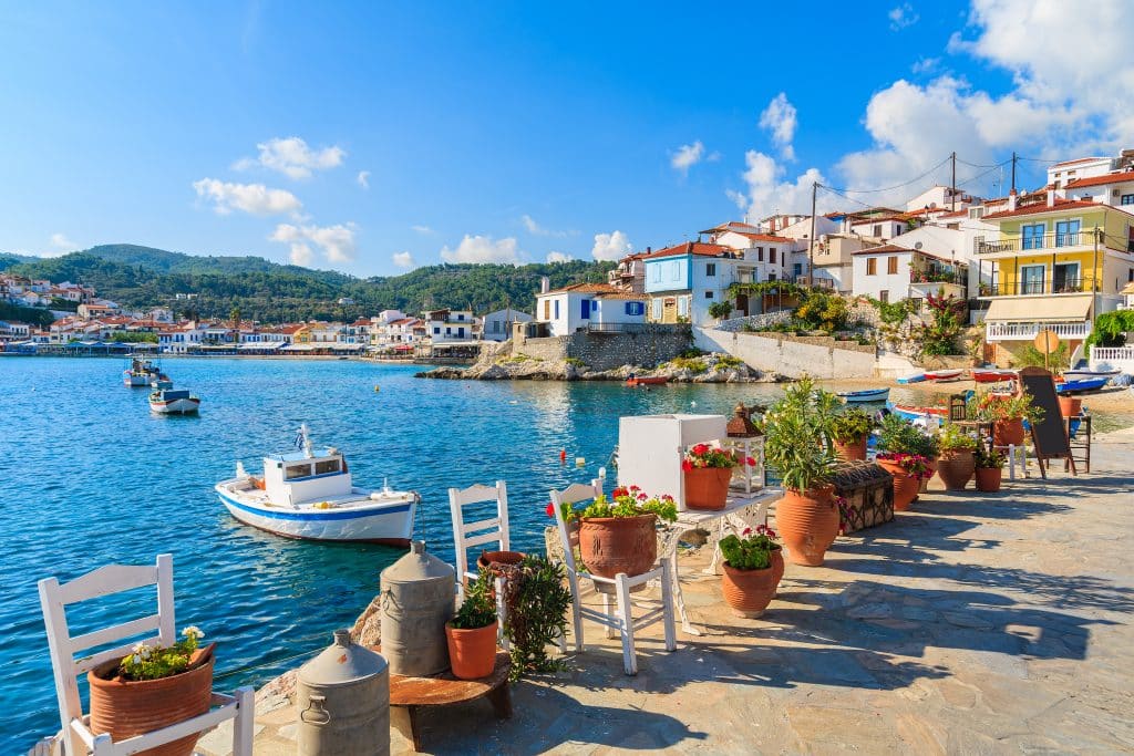 kokkari baai samos griekenland Kokkari bay of baai op Samos in Griekenland
