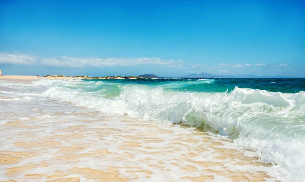 strand corralejo fuerteventura Strand van Corralejo in Fuerteventura, Spanje