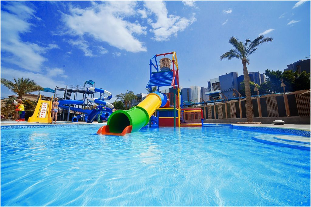 kinderbad seagull resort in hurghada egypte Waterpark van het Seagull Resort in Hurghada, Egypte