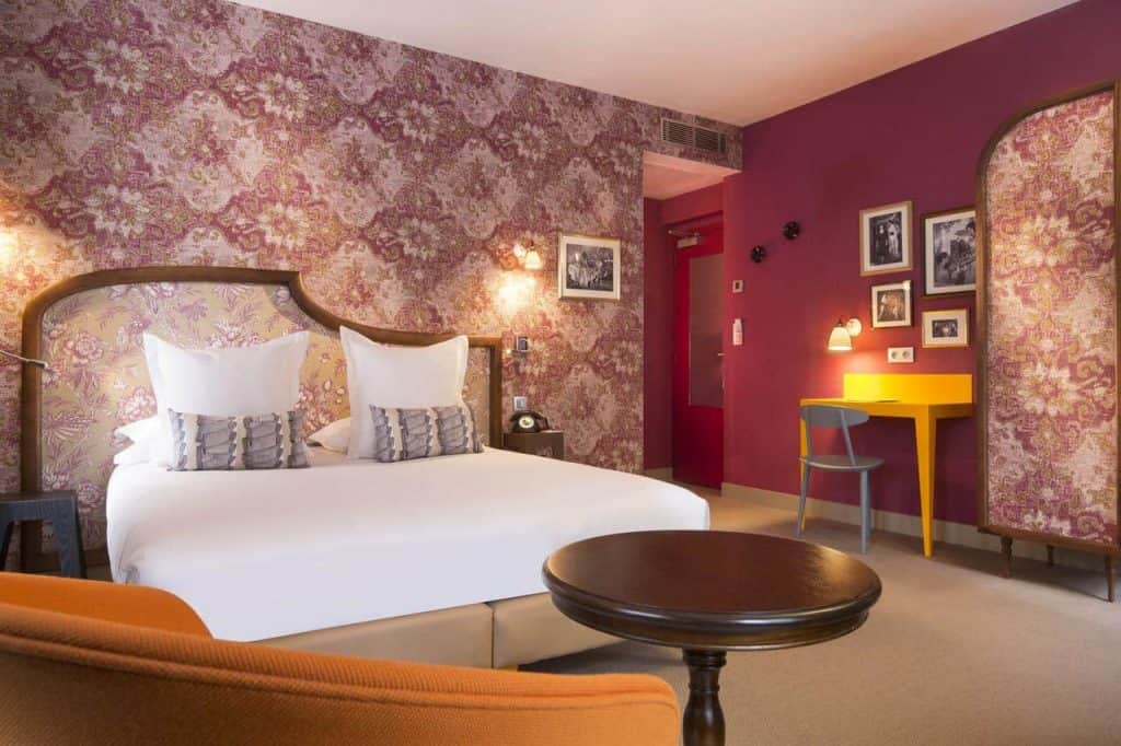 Hotelkamer in hotel josephine in Parijs, Frankrijk