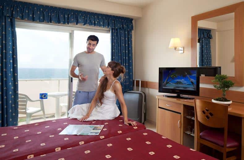 Hotelkamer van hotel Top Pineda Palace in Pineda de Mar, Spanje