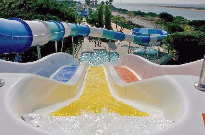 Waterpark van Hotel playacartaya in Cartaya, Spanje