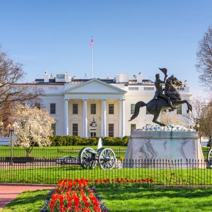 Het witte huis in Washington D.C., Verenigde Staten
