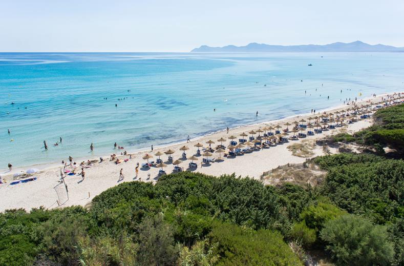 Strand van Zafiro Bahia in Playa de Muro, Mallorca
