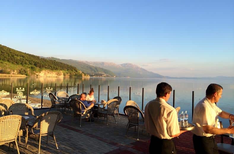 uitzicht hotel mizo in ohrid macedonie Uitzicht van Hotel Mizo in Ohrid, Macedonië