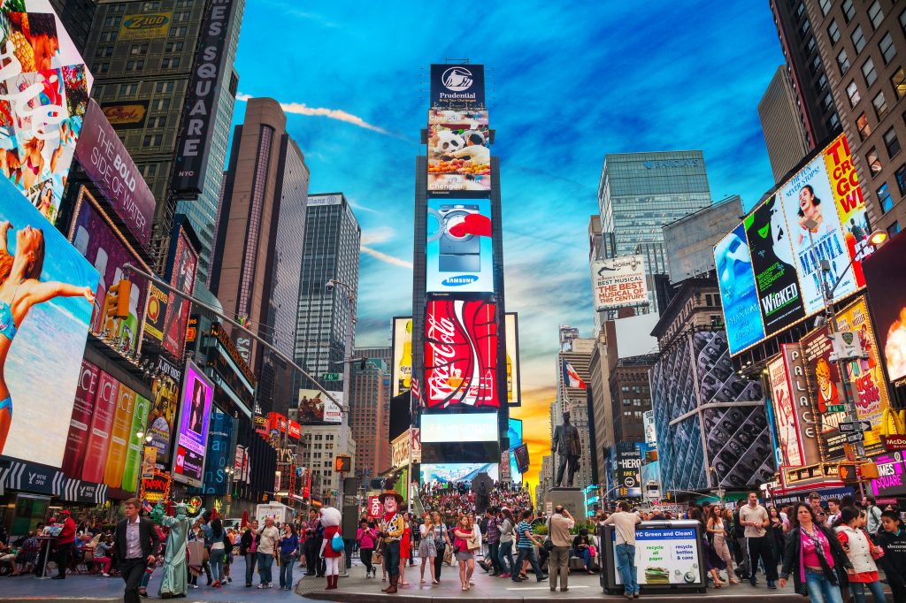 Billboards op Times Square in New York, Verenigde Staten
