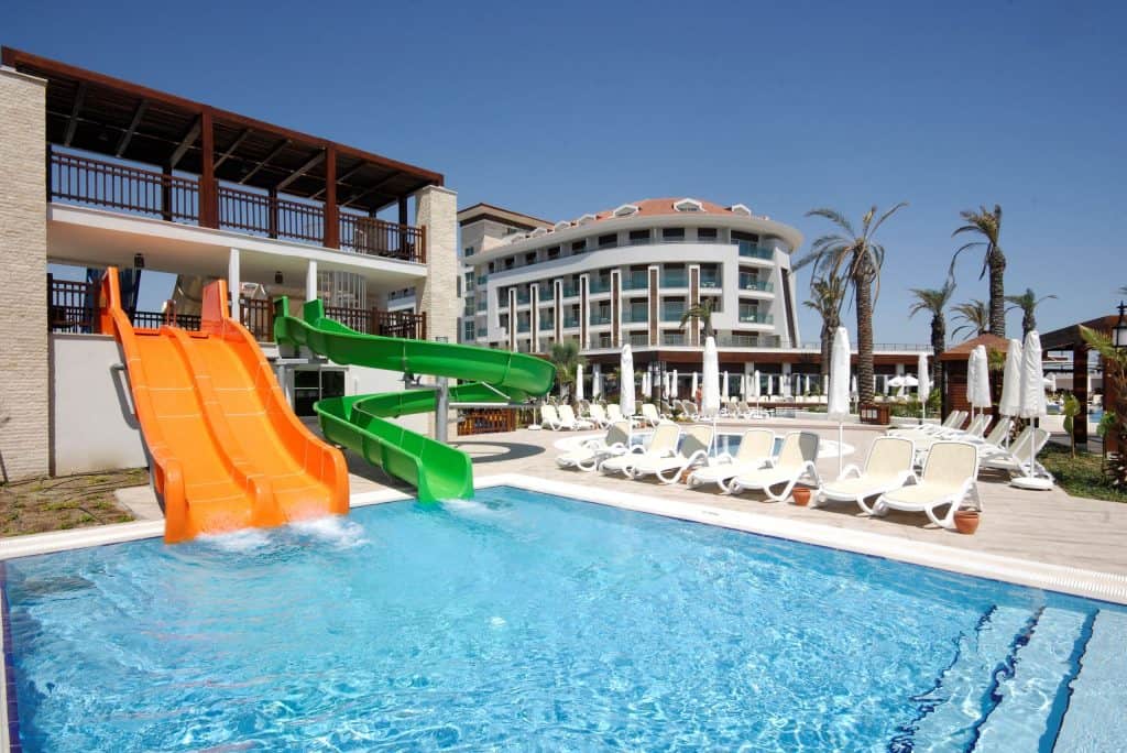 Glijbanen van Evren Beach Resort in Side, Turkije