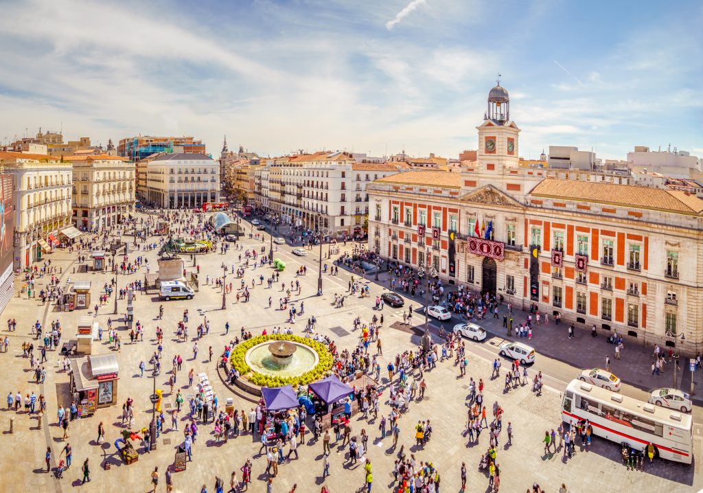plaza mayor madrid spanje 1 La Puerta del Sol in Madrid, Spanje