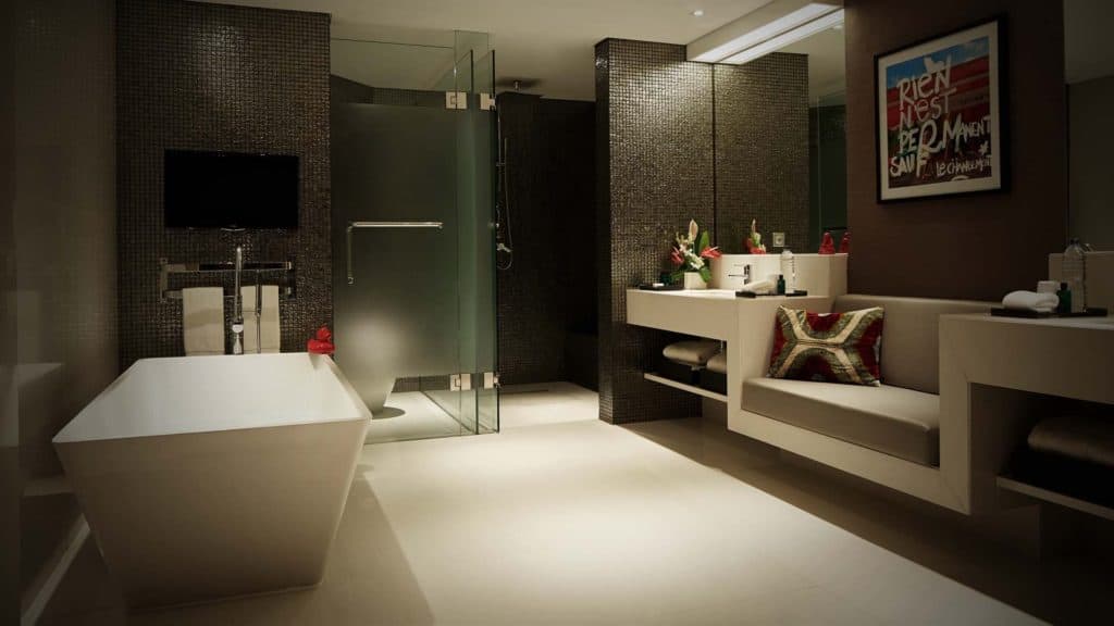 badkamer double six luxury hotel in seminyak bali Badkamer van Double-Six Luxury Hotel in Seminyak, Bali