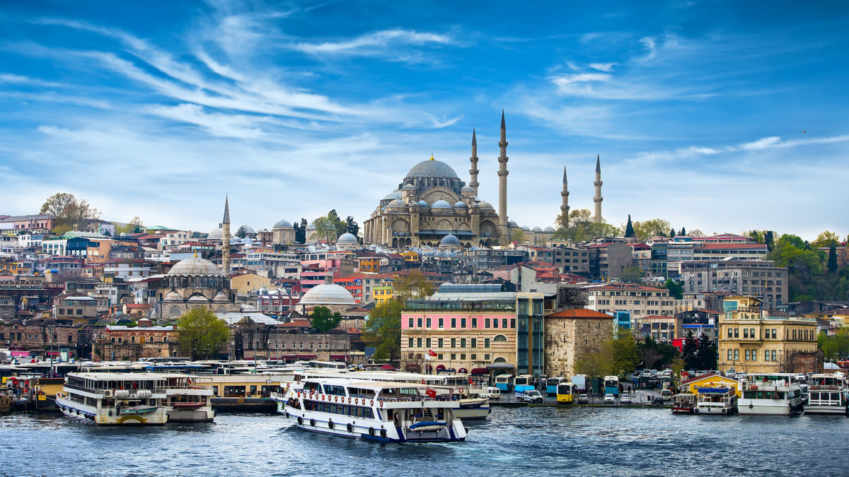 uitzicht over Sultanahmet in Istanbul, Turkije