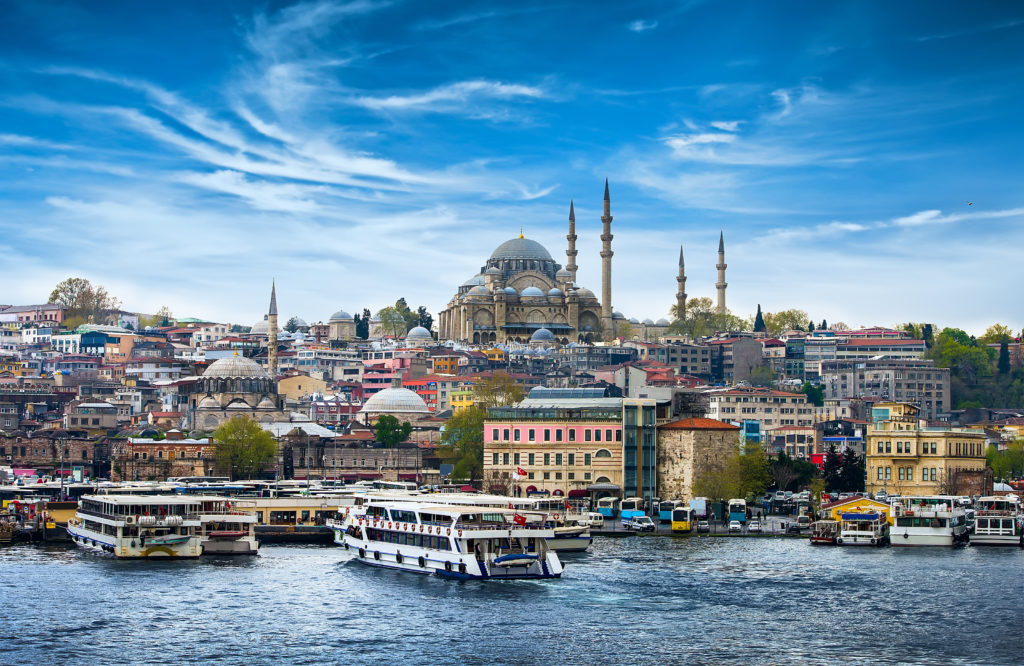 Uitzicht over Sultanahmet in Istanbul, Turkije