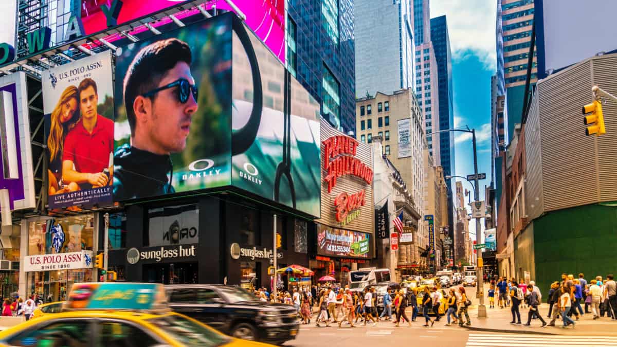 Broadway op Times Square in New York, Verenigde Staten