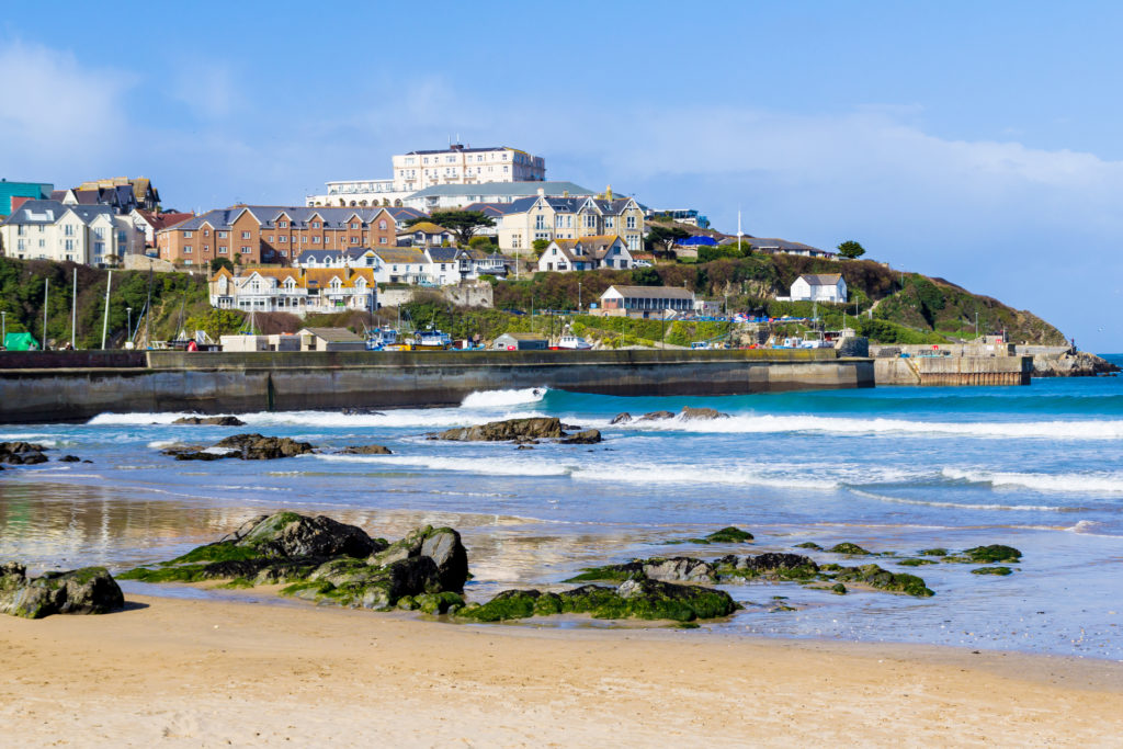 strand newquay engeland Strand van Newquay in Engeland