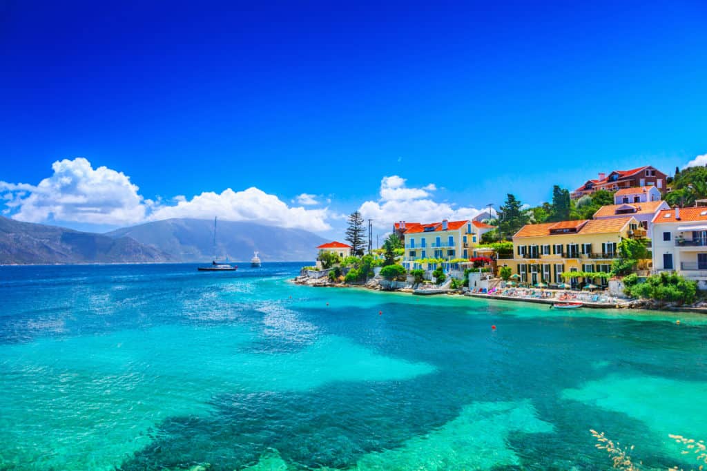 fiskardo kefalonia griekenland Het plaatsje Fiskardo op Kefalonia in Griekenland