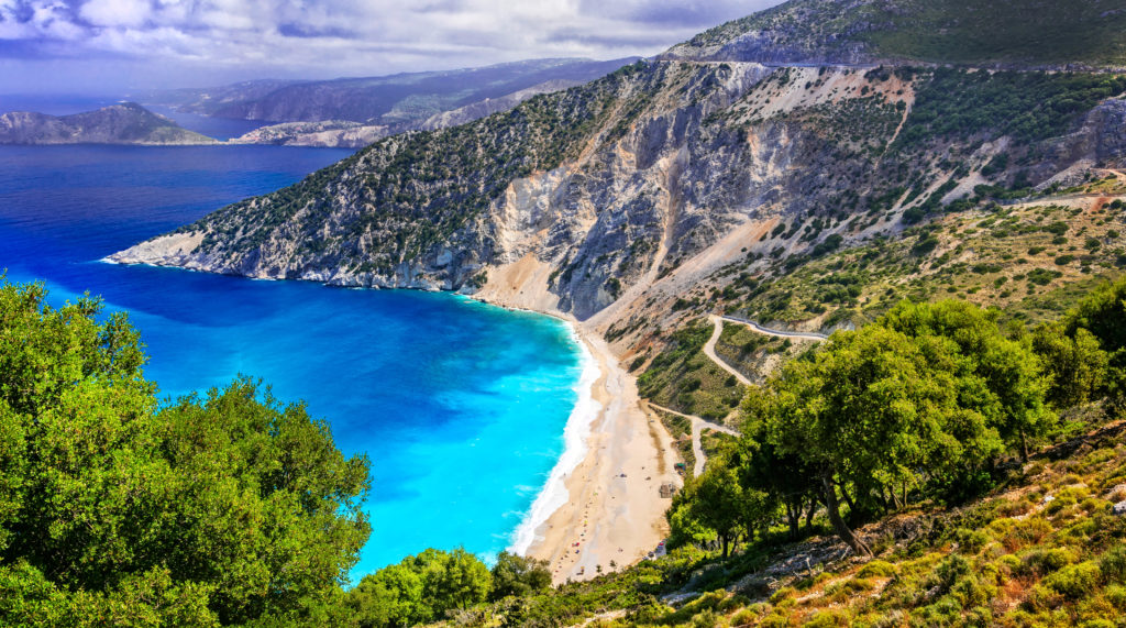 myrthos beach kefalonia griekenland Myrthos Beach op Kefalonia in Griekenland