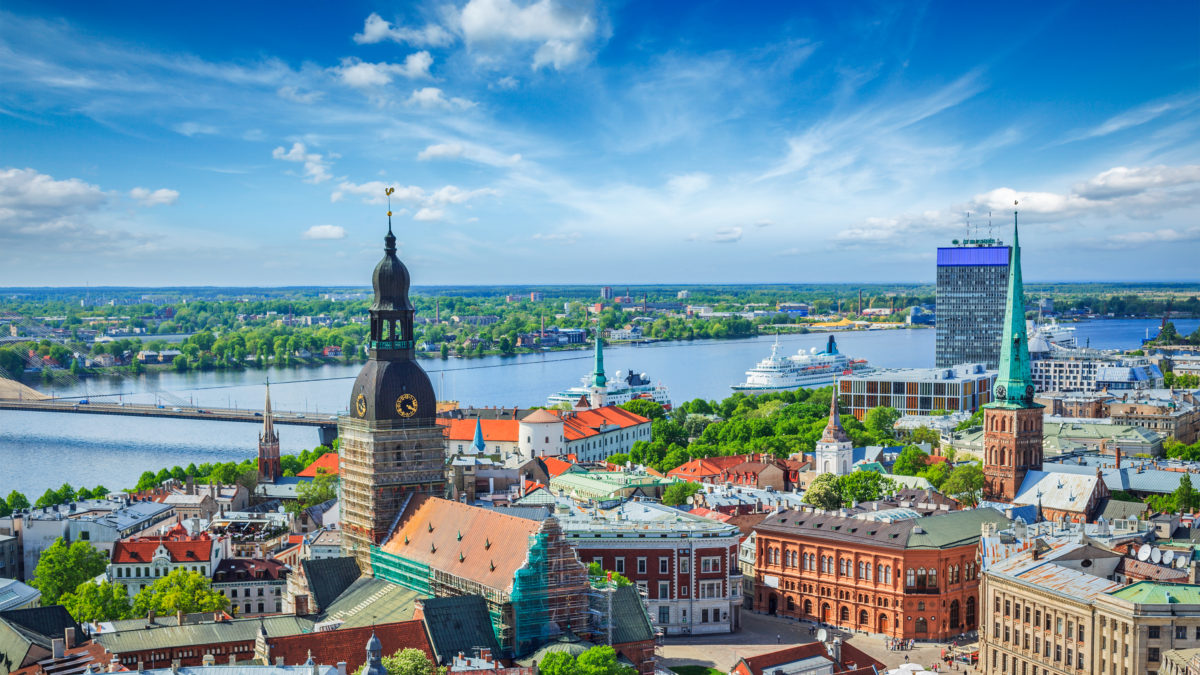 Het centrum van Riga in Letland