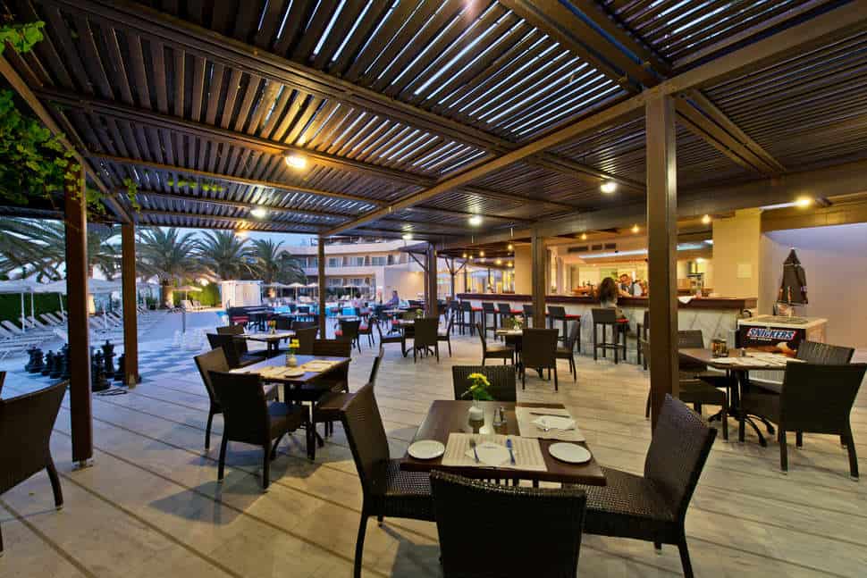 Restaurant van Minos Hotel in Rethymnon, Kreta, Griekenland
