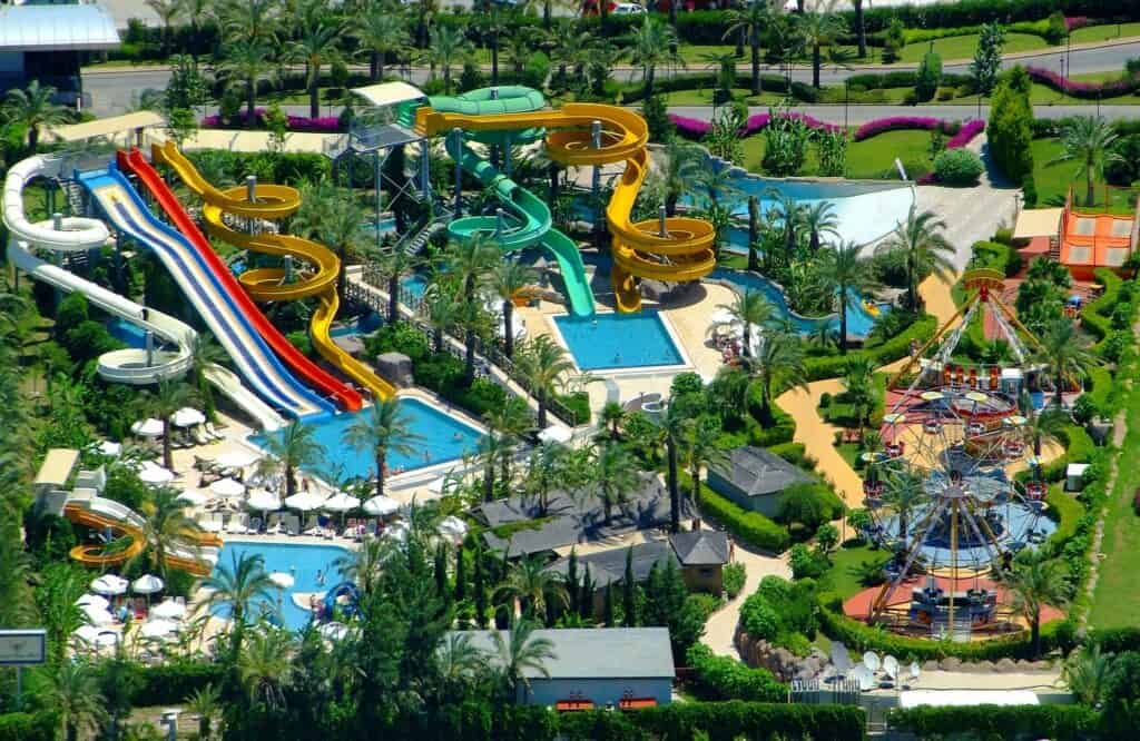Waterpark van Royal Wings in Lara Beach, Turkse Rivièra, Turkije