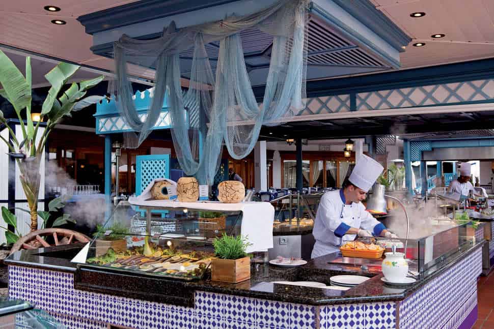 Buffetrestaurant van Seaside Los Jameos Playa in Puerto del Carmen, Lanzarote, Spanje