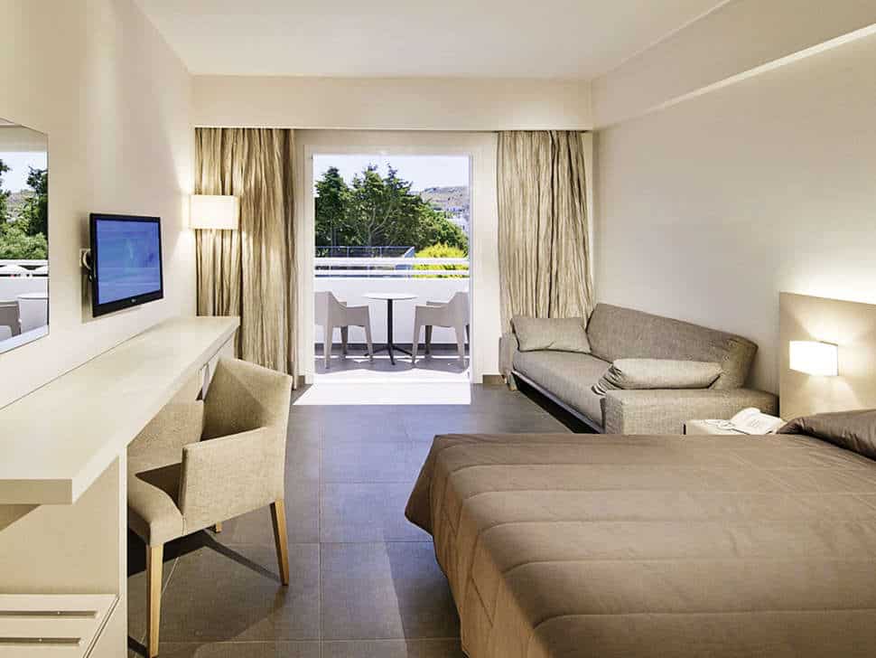 hotelkamer platanista hotel in psalidi kos griekenland Hotelkamer van Platanista Hotel in Psalidi, Kos, Griekenland