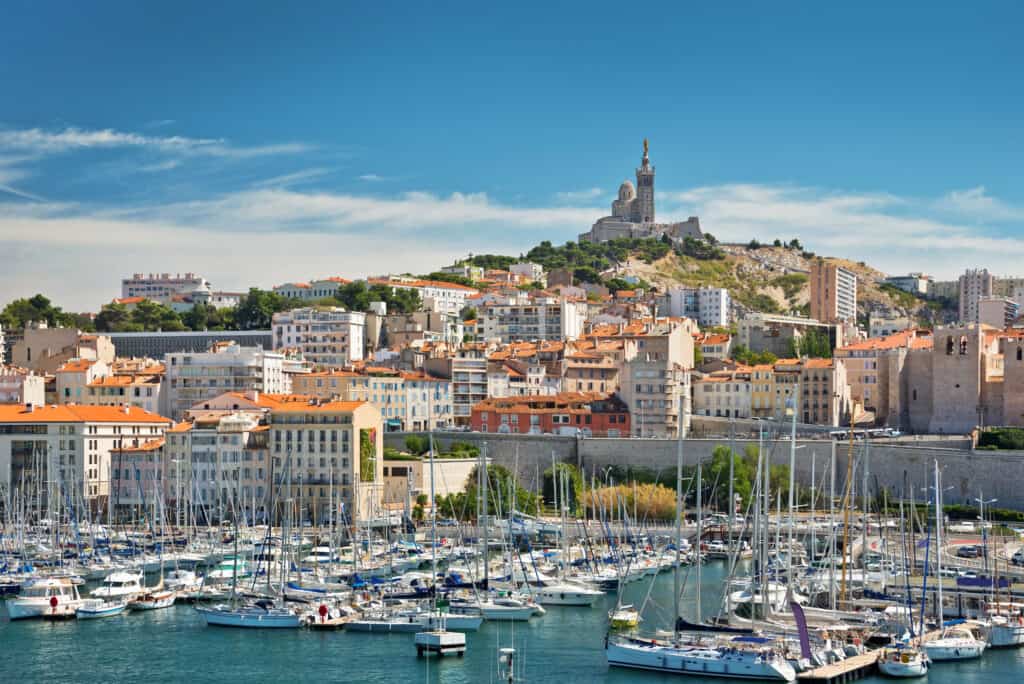 uitzicht oude haven marseille frankrijk Uitzicht op de oude haven van Marseille, Frankrijk