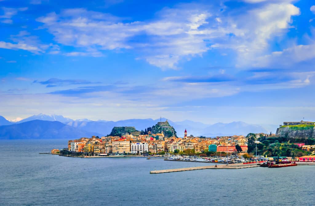 haven kerkyra corfu stad Kerkyra of Corfu-stad in Griekenland