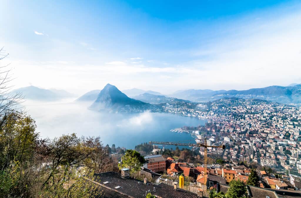 lugano skyline zwitserland Skyline van Lugano in Zwitserland