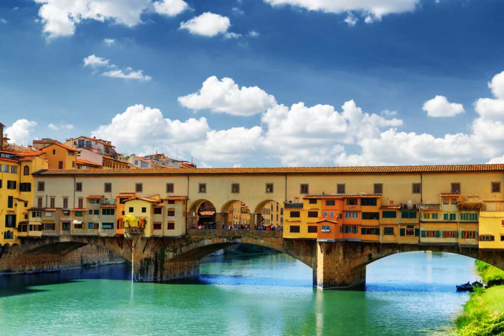 ponte vecchio toscane italie De ponte Vecchio over de rivier de Arno in Toscane, Italie
