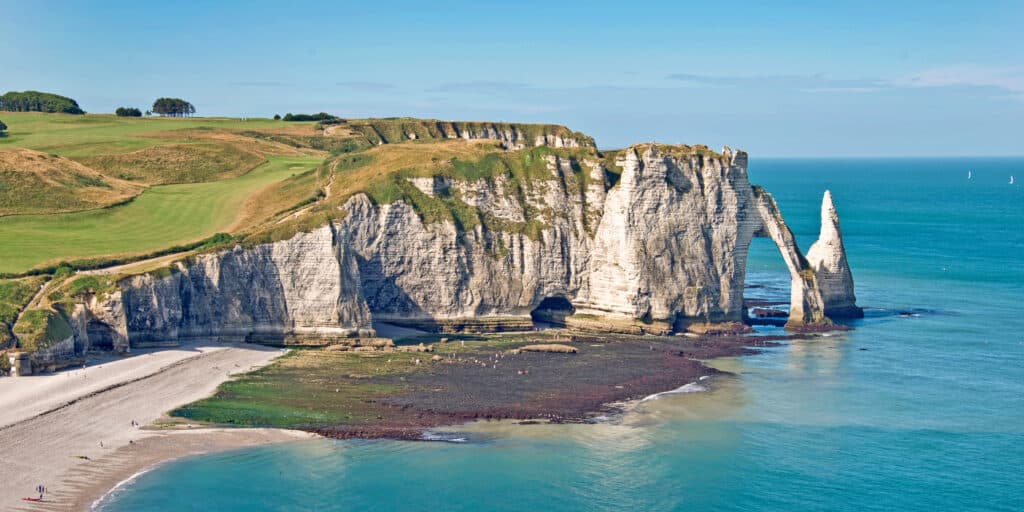 krijtrots etretat normandie Krijtrotsen van Etretat in Normandië, Frankrijk