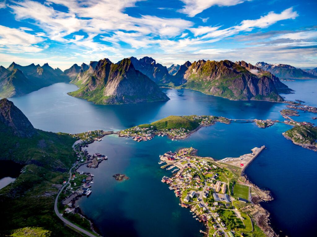 uitzicht enkele eilanden lofoten noorwegen Uitzicht op enkele eilanden van de Lofoten