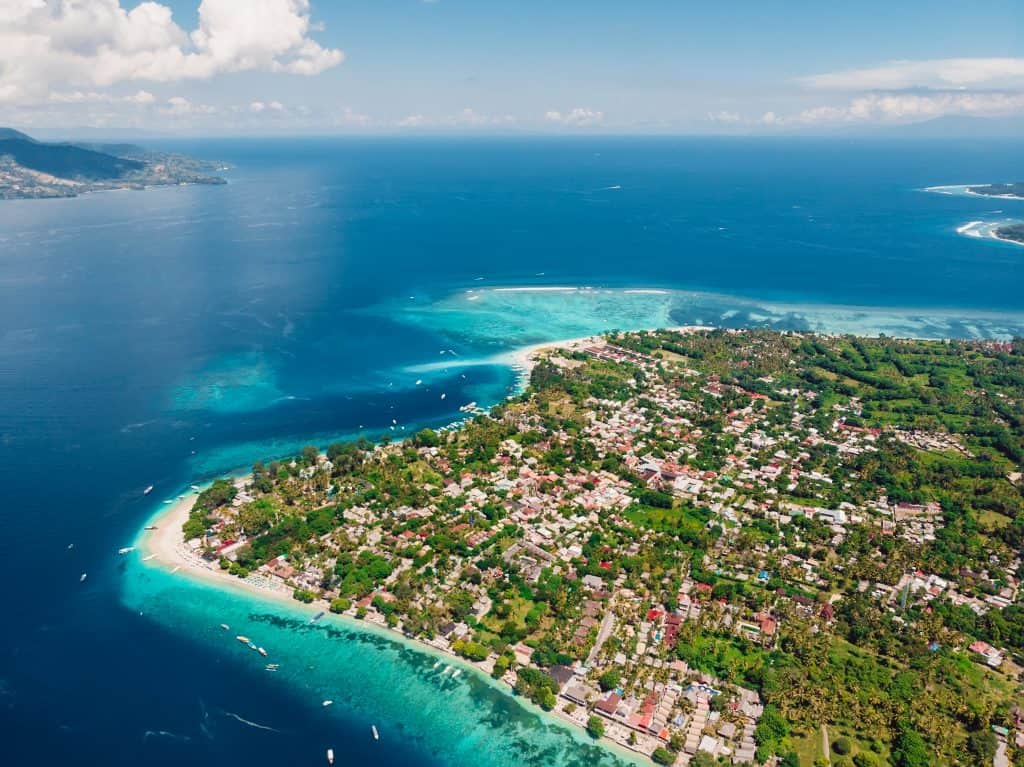 gili air indonesie Uitzicht over Gili Air