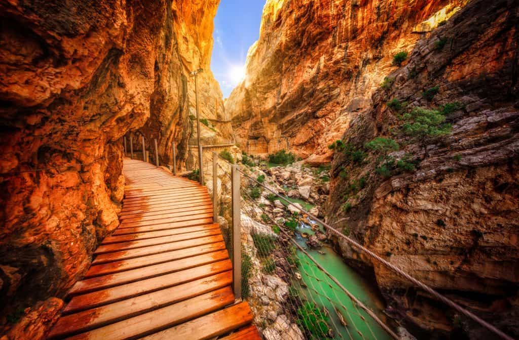 brug caminito del rey Caminito del Rey, wandelen in Andalusië, Spanje