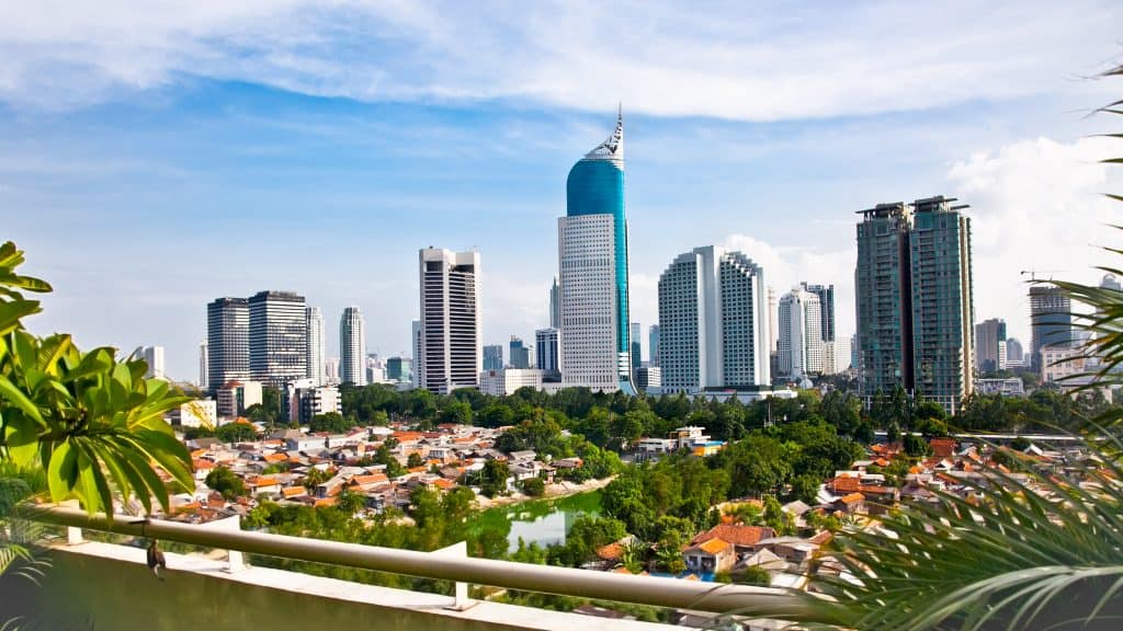 skyline jakarta Skyline van Jakarta in Indonesië